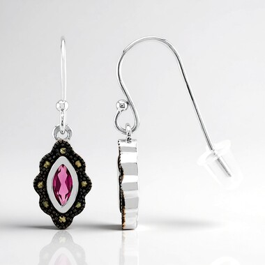 Rhodolite Silver Earrings