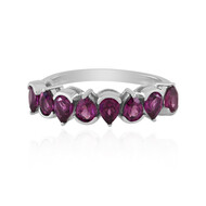 Magenta-Granat-Silberring