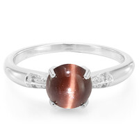 Bague en argent et Scapolite œil-de-chat