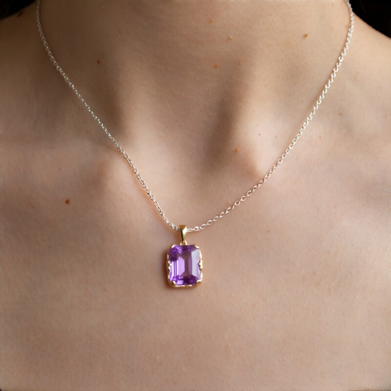 Lavendel-Amethyst-Silberanhänger