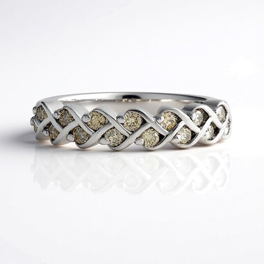 Zilveren ring met I2 Bruine Diamanten