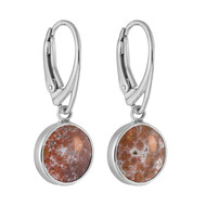 Boucles d'oreilles en argent et Jaspe de Banten (Bali Barong)
