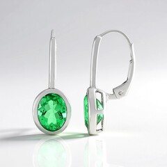 Orecchini in argento con Quarzo Verde Smeraldo