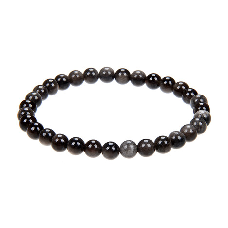 Brazalete con Obsidiana plateada