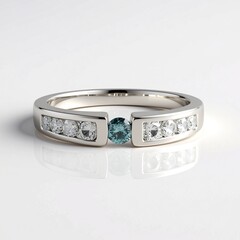 Anello in argento con Diamante Blu Cielo I2 (de Melo)