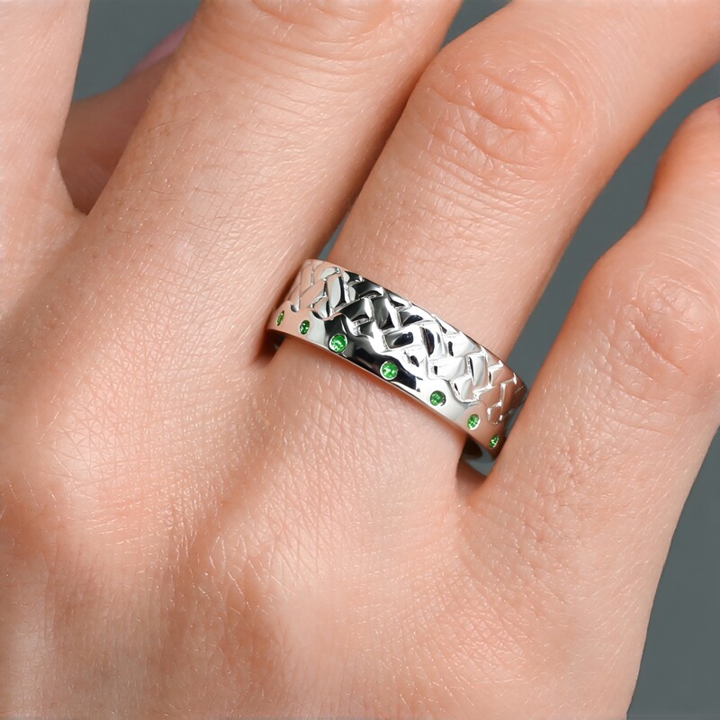 Tansania-Tsavorit-Silberring (de Melo)