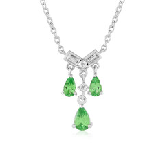 Zilveren halsketting met een Lemshuku tsavoriet