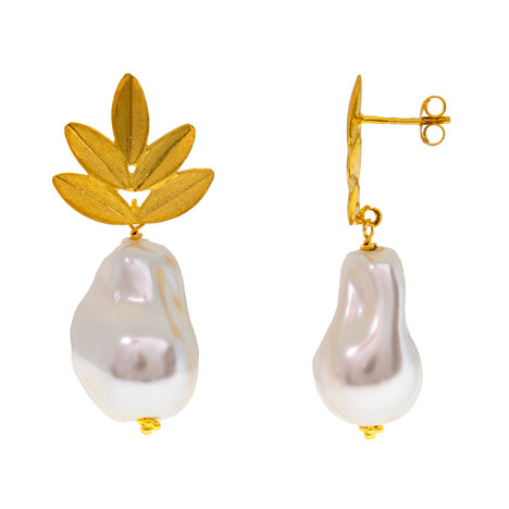 Freshwater pearl Silver Earrings (Joias do Paraíso)