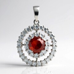 Ciondolo in argento con Occhio di Tigre Rosso