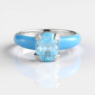 Bague en argent et Topaze bleu ciel