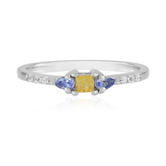 Zilveren ring met Blauwe Ceylon saffieren