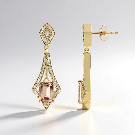 Orecchini in oro con Morganite Pesca AAA (de Melo)