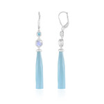 Pendientes en plata con Calcedonia agua  (KM by Juwelo)