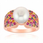 Anello in oro con Perla dei Mari del Sud Argentata (Michelle Albala)