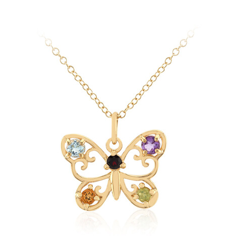 Zilveren halsketting met een amethist