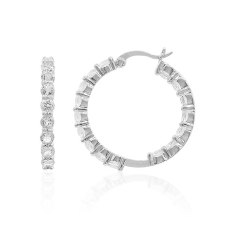 Weißer Topas-Silberohrringe