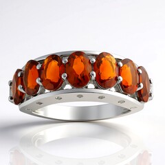 Anello in argento con Citrino Madeira (de Melo Essence)