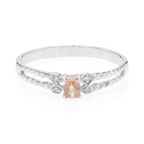 Padparadscha Sapphire Silver Ring