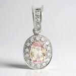 Ciondolo placcato in platino con Tormalina Rosa Cuprian