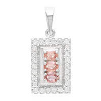 Zilveren hanger met Padparadscha saffieren