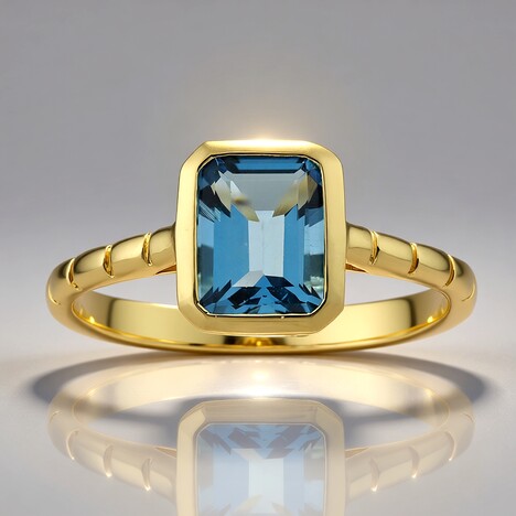 Anello in oro con Topazio Blu Londra