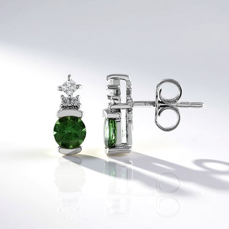 Orecchini in argento con Apatite Verde