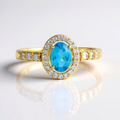 Anello in argento con Apatite Blu Neon
