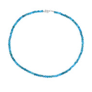 Neonblauer Apatit-Silberhalskette