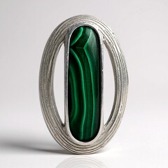 Ciondolo in argento con Malachite (MONOSONO COLLECTION)
