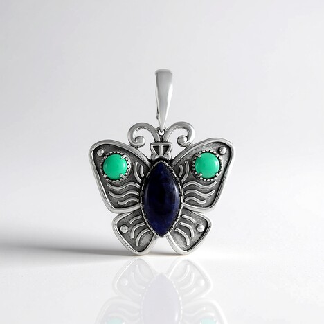 Pendentif en argent et Sodalite (Desert Chic)