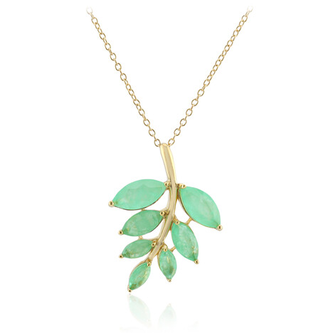 Zilveren halsketting met Pastelgroene Kwartskristallen