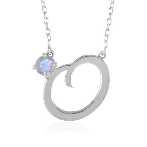 Collar en plata con Piedra de Luna arcoíris