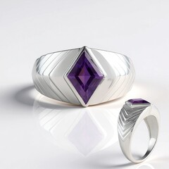 Anello in argento con Ametista Siberiana (de Melo Essence)