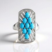 Anillo en plata con Turquesa bella durmiente (Faszination Türkis)
