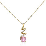 14K Pink Sapphire Gold Necklace (CIRARI)
