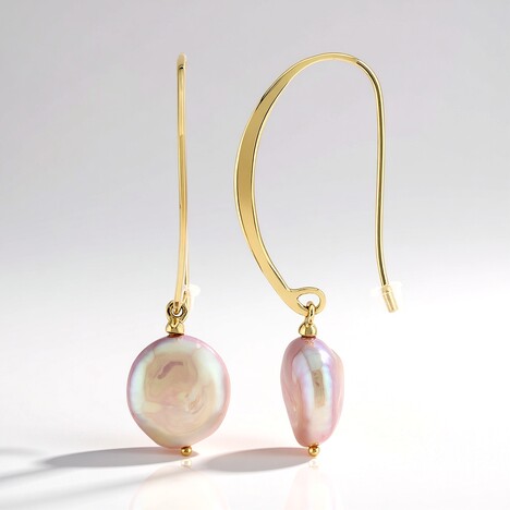 Boucles d'oreilles en argent et Perle Ming de couleur pourpre (TPC)