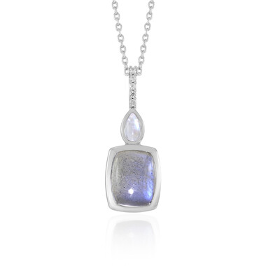 Blue Maniry Labradorite Silver Necklace (KM by Juwelo)