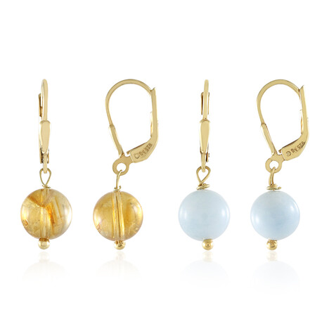 Zilveren oorbellen met citrienstenen