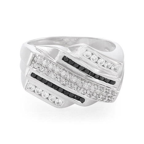 Zilveren herenring met zirkonen