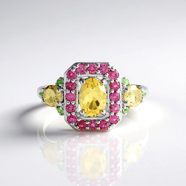 Bague en argent et Béryl jaune