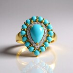 Anello in argento con Turchese Sleeping Beauty (Faszination Türkis)