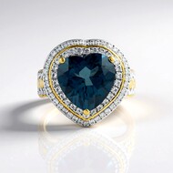 Bague en argent et Topaze bleu de Londres (Gems en Vogue)
