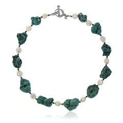 Blue Magnesite Silver Necklace
