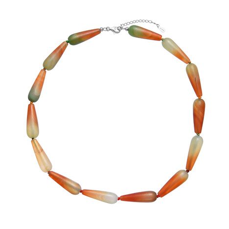 Achat-Silberhalskette