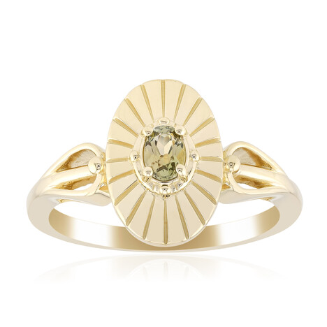 Gouden ring met een Onverhitte Groene Tanzaniet