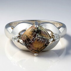 Anello in argento con Diaspro Dentritico Sonora