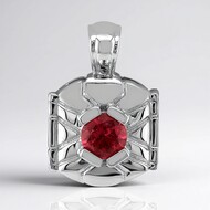 Brazilian Pink Tourmaline Silver Pendant (Remy Rotenier)