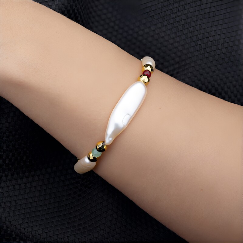 Brazalete en plata con Perla Keshi (TPC)