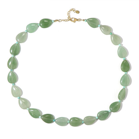 Zilveren halsketting met Groene Aventurijnen