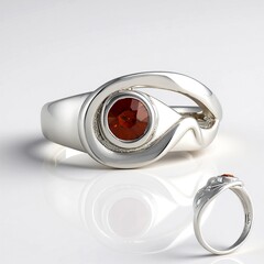 Anello in argento con Zircone Cognac